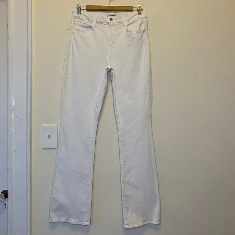 L’AGENCE Oriana High Rise Straight Leg 5-Pocket Jeans White Sz 29 - Picture 3 of 13